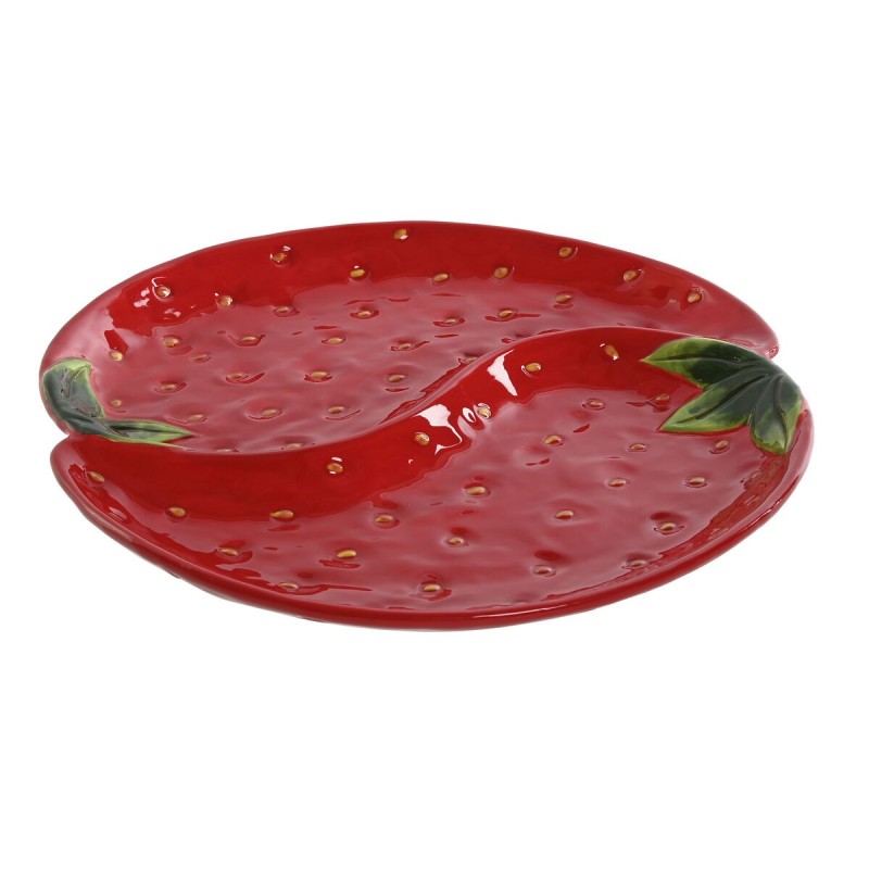 Assiette Home ESPRIT Rouge Grès Moderne 32 x 31 x 3