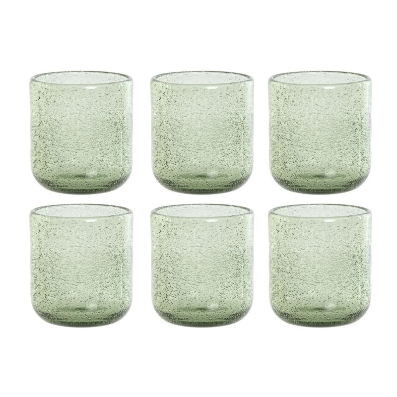 Set de Verres Home ESPRIT Vert Verre 320 ml (6 Unités)