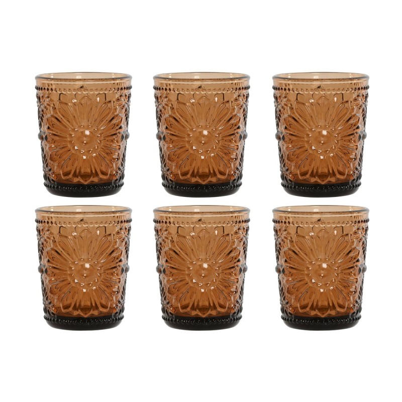 Set de Verres Home ESPRIT Ambre Verre (6 Unités)