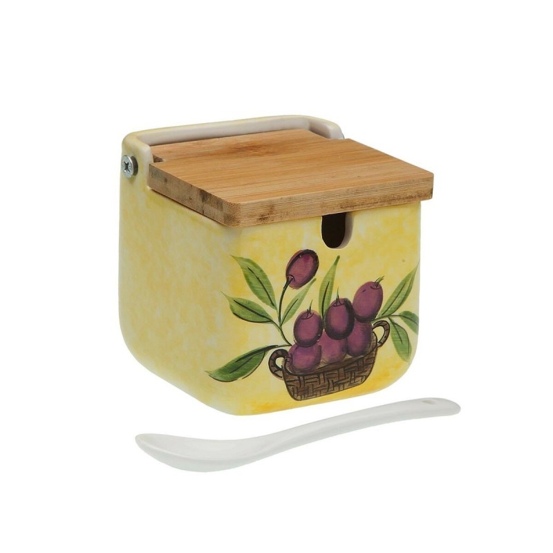 Sucrier Versa Céramique Bambou Porcelaine Dolomite 8 x 8 x 8 cm Olive