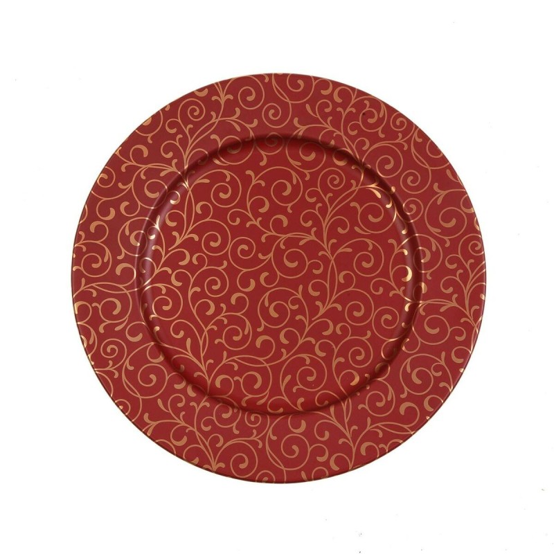 Dessous d'Assiette Versa Serpentine Rouge Métal 33 x 1