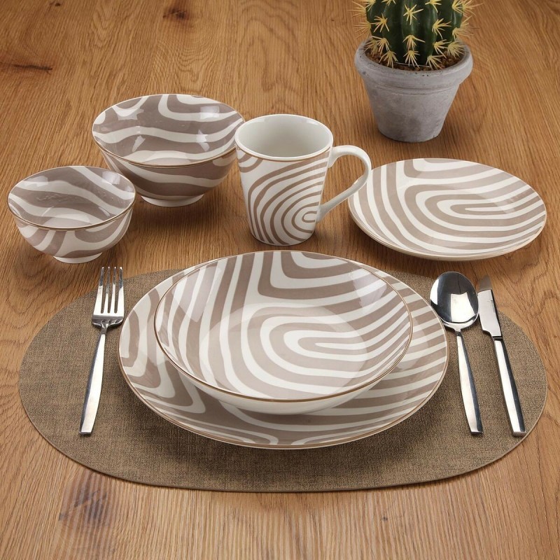 Assiettes Versa Denali Gris Porcelaine