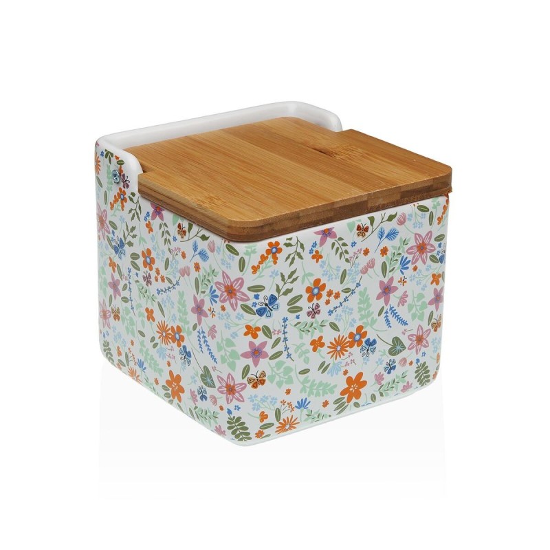 Salière avec couvercle Versa Céramique Dolomite Fleurs 12