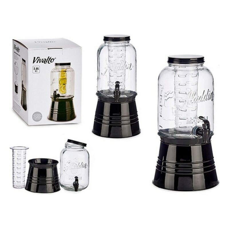 Carafe en Verre Transparent Vivalto DW6004S-1 Noir Transparent Métal Verre Plastique 3