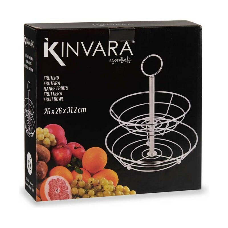 Coupe à fruits Kinvara W6456-1 Argenté Métal Chrome 26 x 26 x 30,5 cm (6 Unités)