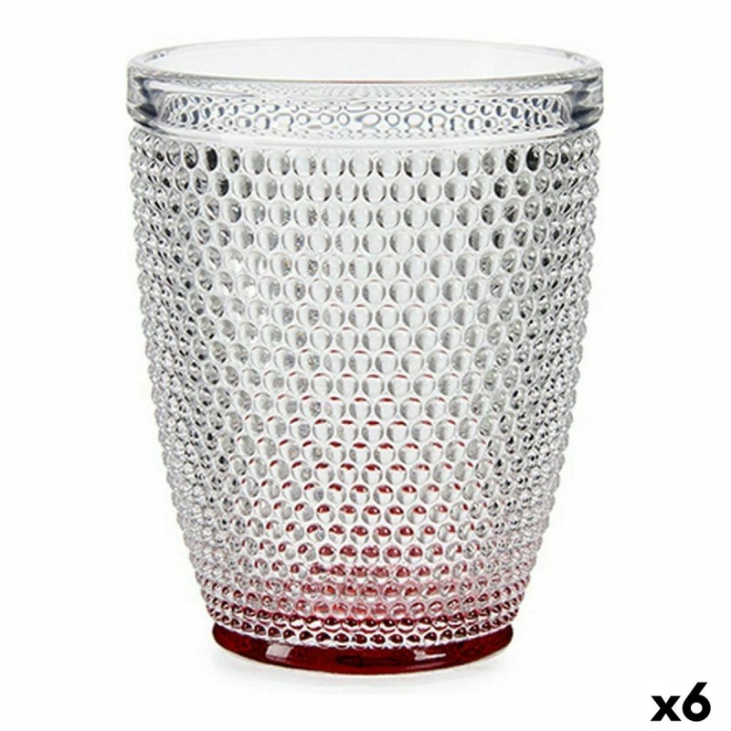 Verre Vivalto P00409ZD/BHA6 RED BO Rouge Transparent verre Points 300 ml (6 Unités)