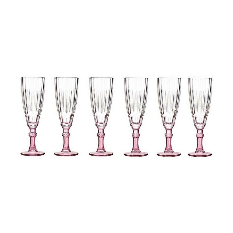 Coupe de champagne Vivalto PR05720ST3/BHA6 PINK Rose Verre 170 ml (6 Unités)