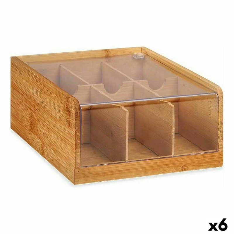 Boîte pour infusions Kinvara JWKW-4344 Marron Bambou 22 x 10 x 20