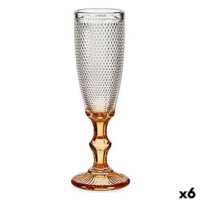 Coupe de champagne Vivalto PR-00719B/BHA6 Ambre verre 180 ml Points (6 Unités)