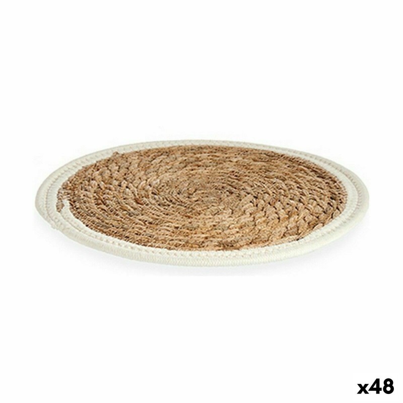 Dessous de plat Naturel Blanc 30 x 1 x 30 cm (48 Unités)