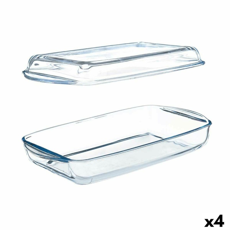 Plateau avec couvercle Pasabahce Borcam Transparent Verre Borosilicaté 1