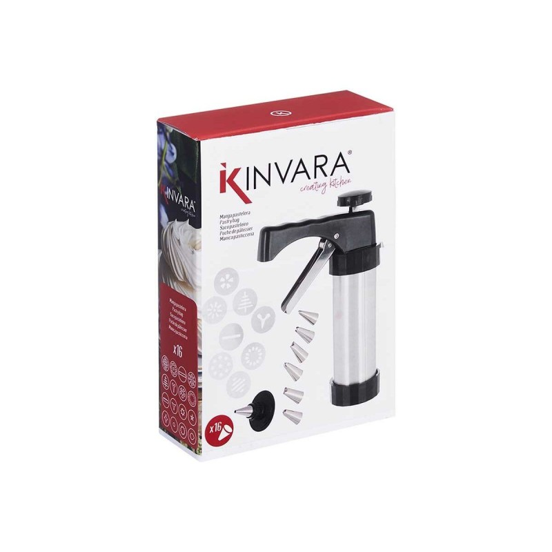 Poche à douille pour pâtisserie Kinvara KT190272C Noir Argenté Accessoires