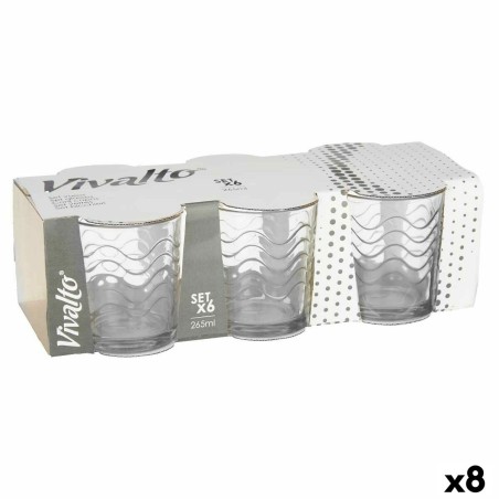 Set de Verres Vivalto 79065 Transparent verre Ondes 265 ml (8 Unités)