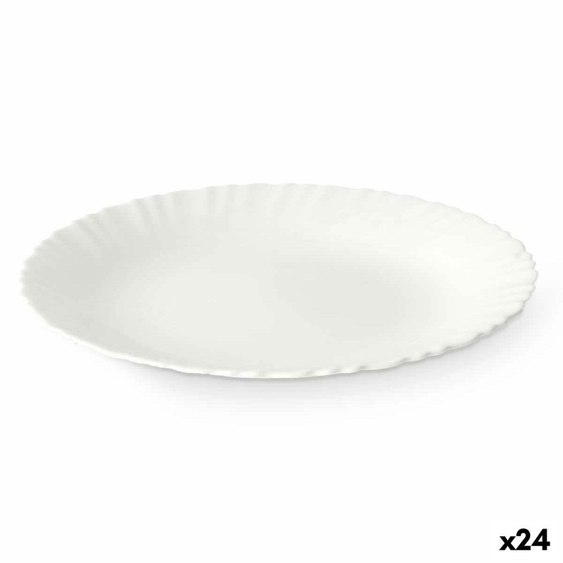 Assiette plate Vivalto LXP-95 Blanc Verre opalin 24 x 2 x 24 cm (24 Unités)