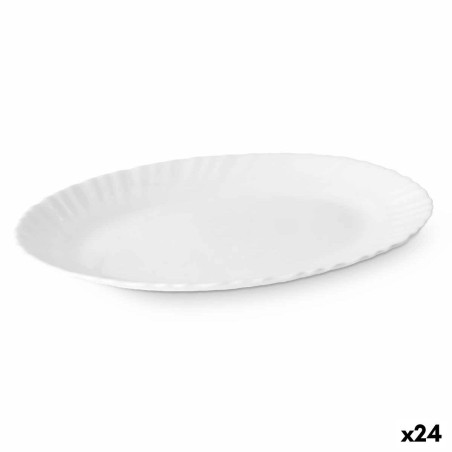 Plat à Gratin Vivalto LXYP-100 Blanc Verre opalin 25 x 2 x 19 cm (24 Unités)