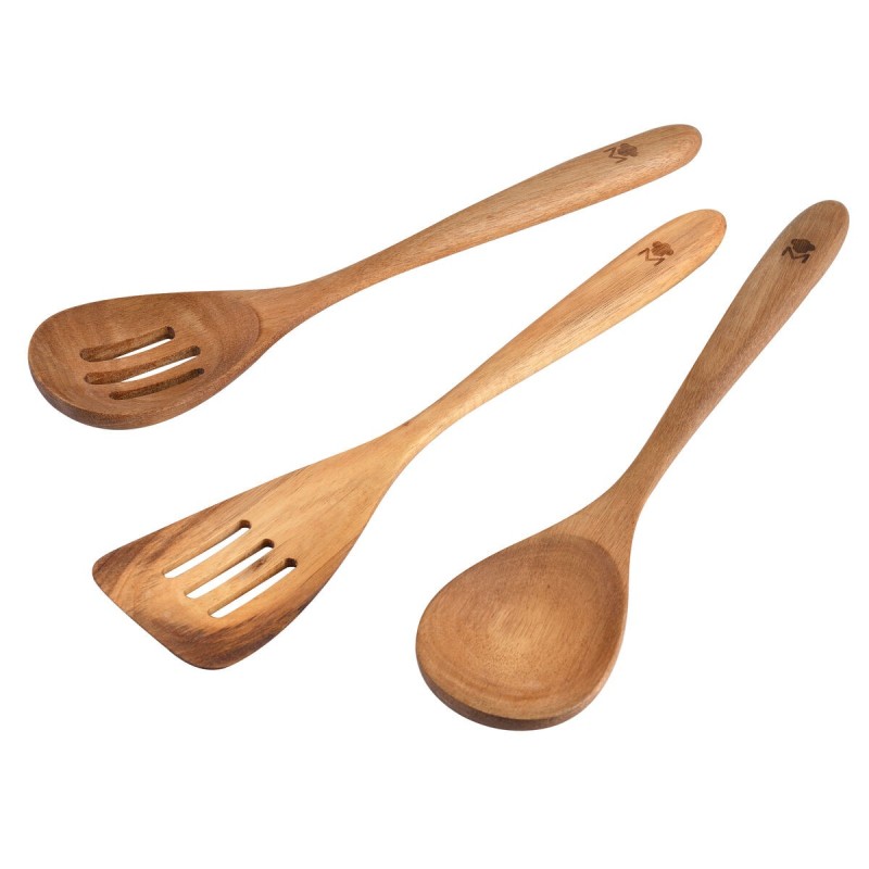 Ensemble d'ustensiles de cuisine Masterpro Bois d'acacia Marron 3 Pièces