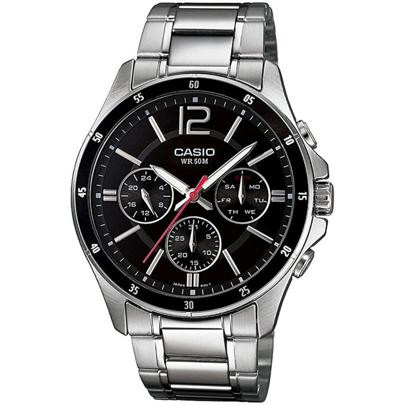 Montre Homme Casio MULTIFUNCTION CALENDAR - BLACK Noir Argenté (Ø 43