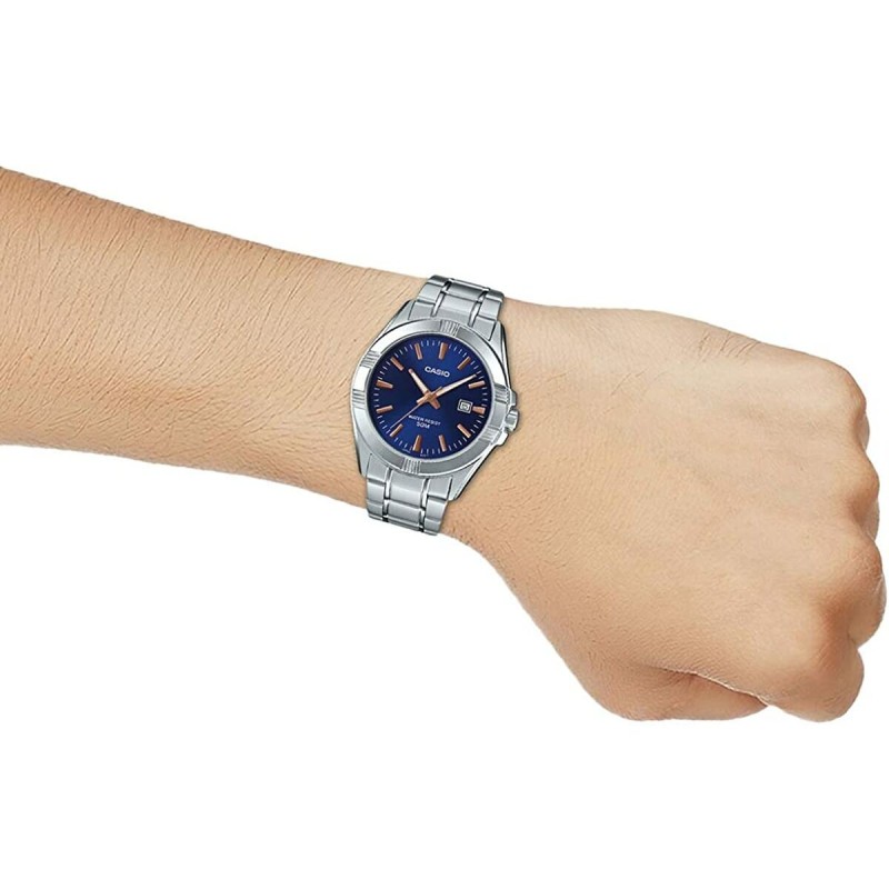 Montre Homme Casio BOLD DATE - BLUE Argenté (Ø 43,5 mm)