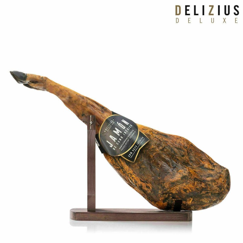 Ensemble Jambon Ibérique de Cebo et Support à Jambon Delizius Deluxe