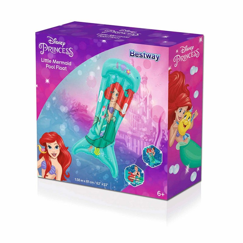 Bestway Matelas Disney Sirène Avec Poignées 158x81 cm +6 Ans Jardin 09108