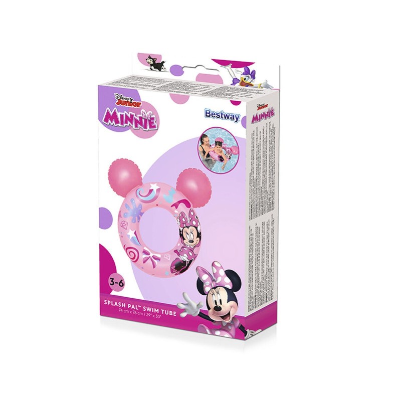 Bestway Flotteur Disney Minnie Mouse Avec Oreilles 74x76 cm +3 à 6 Ans Piscine et Plage 09111