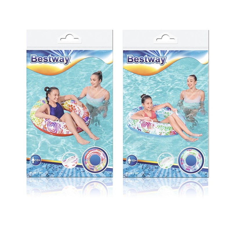 Bestway Flotteur Gonflable Décoré Été Couleur Assortie D91 cm +10 Ans Plage et Piscine 36084