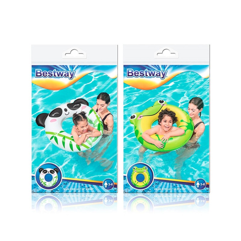 Bestway Flotteur Gonflable Animaux Couleur Assortie 79x85/85x76 cm +3 à 6 Ans Plage et Piscine 36351