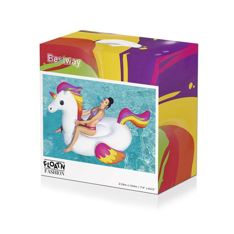 Bestway Figurine Gonflable Licorne avec Poignées 224x164 cm Plage et Piscine 41113