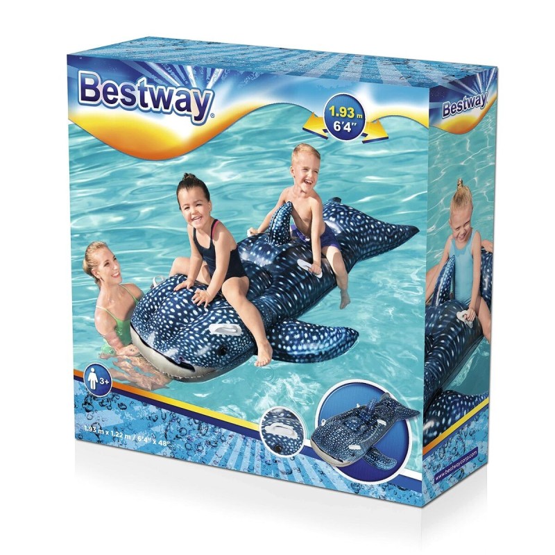 Bestway Figure Gonflable Requin Baleine avec Poignées 193x122 cm +3 Ans Plage et Piscine 41482