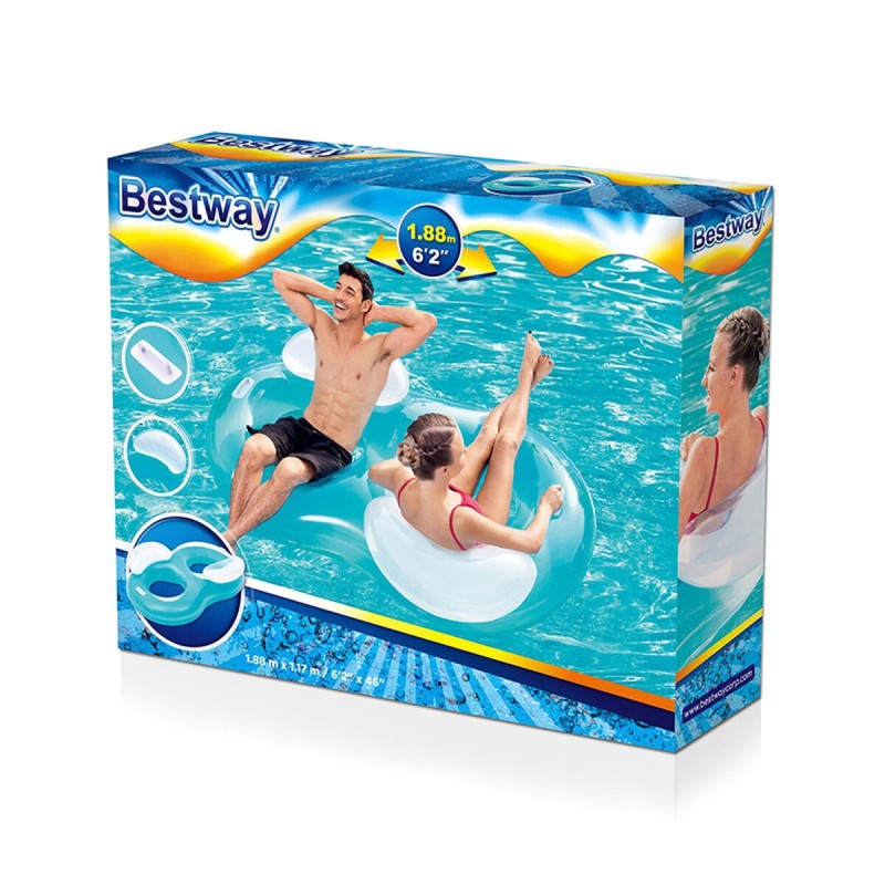 Bestway Double Gonflable Roue avec Oreiller 188x117 cm Plage et Piscine 43009