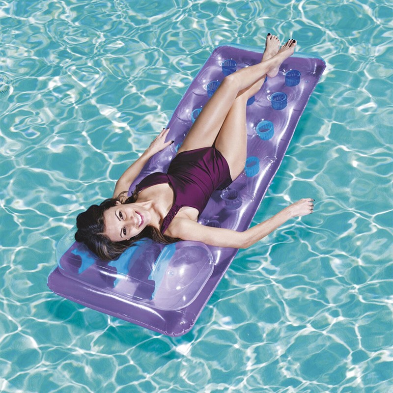 Bestway Matelas Gonflable Verres avec Oreiller Couleur Assortie 188x71 cm Plage et Piscine 43015