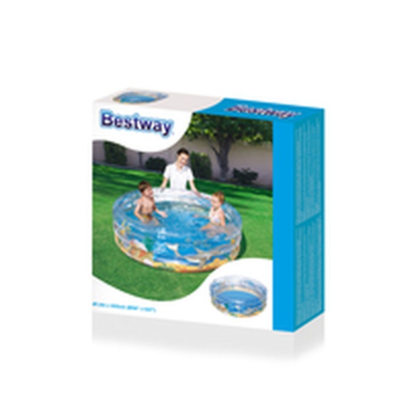 Bestway Piscine Gonflable 3 Anneaux Transparent Tropical 150x53 cm +6 Ans Jardin 51045