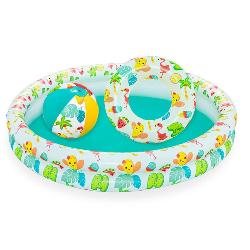 Bestway Piscine Gonflable Enfant 2 Anneaux Ensemble 122x20 cm +2 Ans Jardin 51124