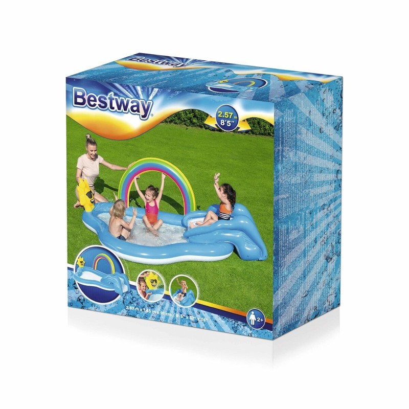 Bestway Piscine Gonflable Parc de Jeux Arc-en-ciel 257x145x91 cm +2 Ans Jardin 53092