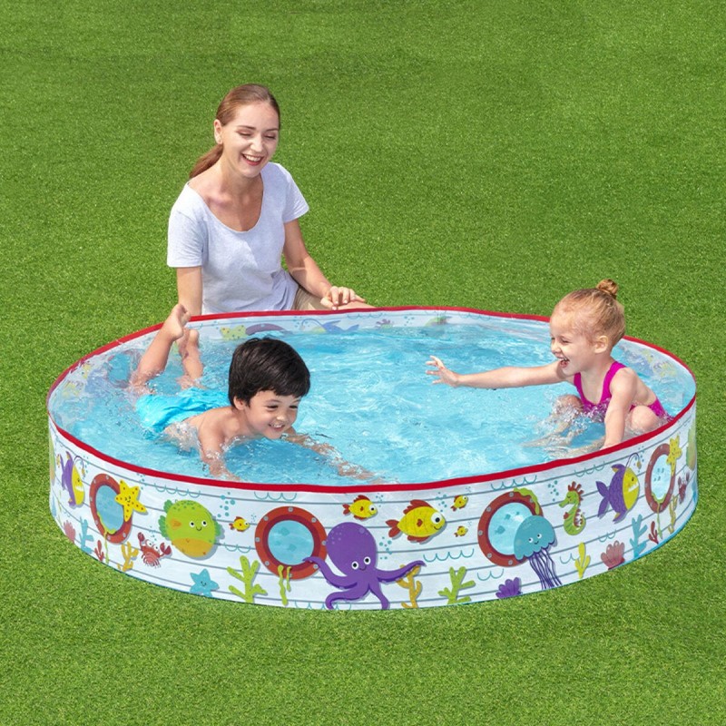 Bestway Piscine Rigide Enfant PVC Poissons 152x25 cm +2 Ans Jardin 55029