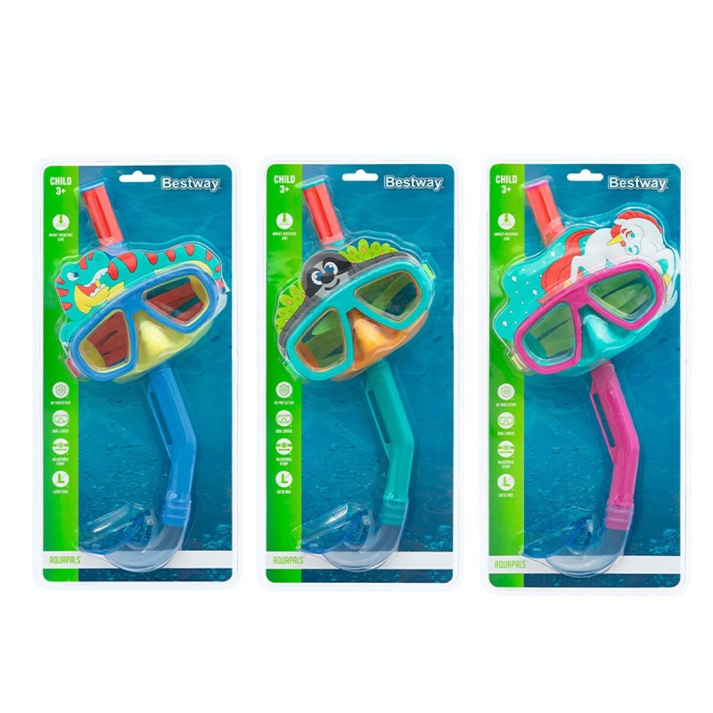 Bestway Ensemble Masque et Tube Adulte Valve de Purge Couleur Assorti +14 ans Plage et Piscine 24053