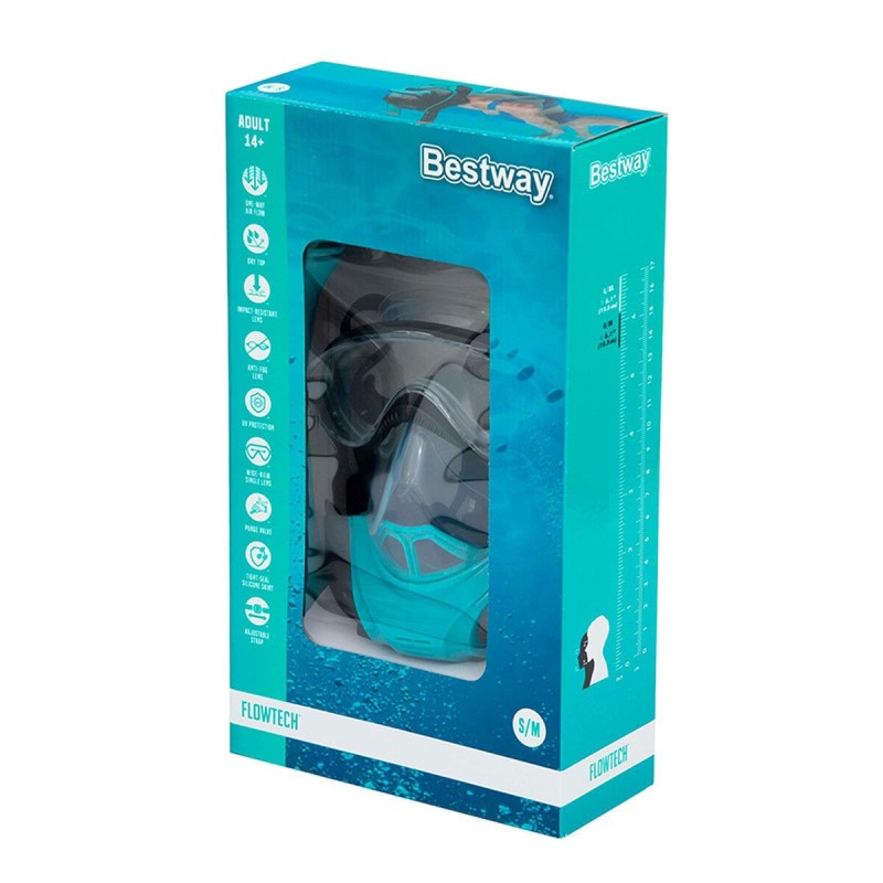 Bestway Snorkel Double Tube Valve de Purge Antibuée L/XL +12 Ans Plage et Piscine 24058