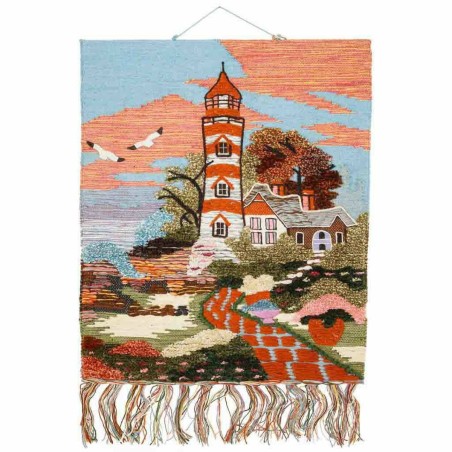 Tapisserie Alexandra House Living Multicouleur Jute 80 x 100 cm rural