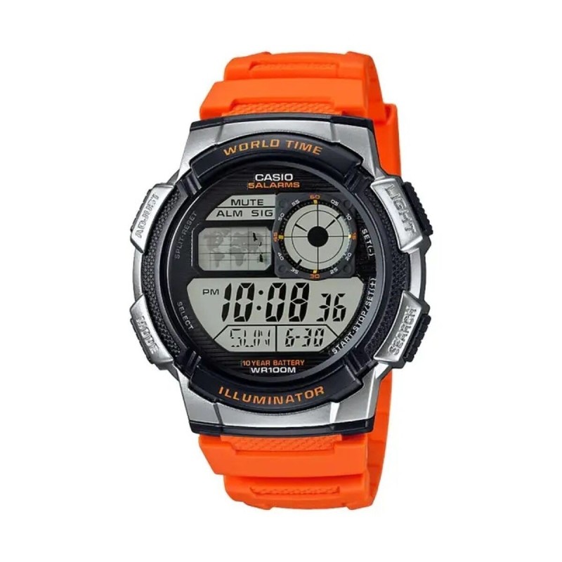 Montre Homme Casio WORLD TIME ILLUMINATOR Orange (Ø 43 mm)