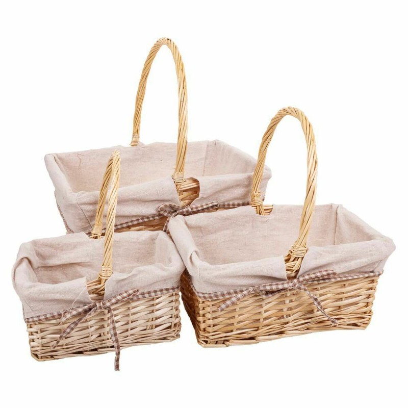 Set de basket Alexandra House Living osier Bois de saule Naturel 3 Pièces