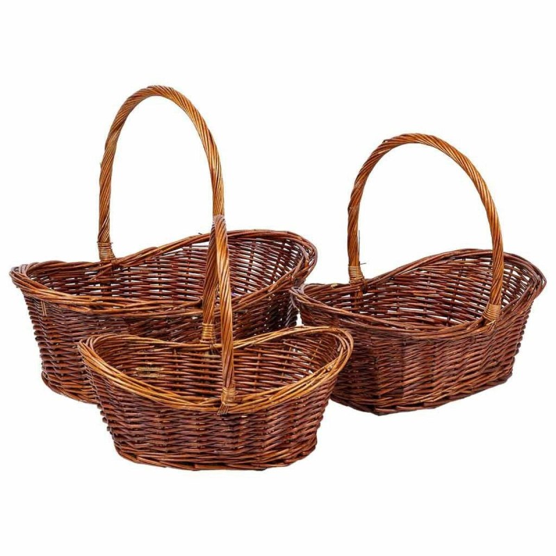 Set de basket Alexandra House Living osier Bois de saule 3 Pièces