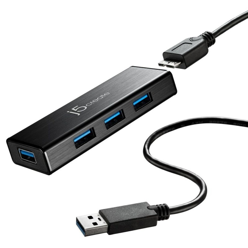 Hub USB j5create JUH340-N Noir 60 cm (1 Unité)