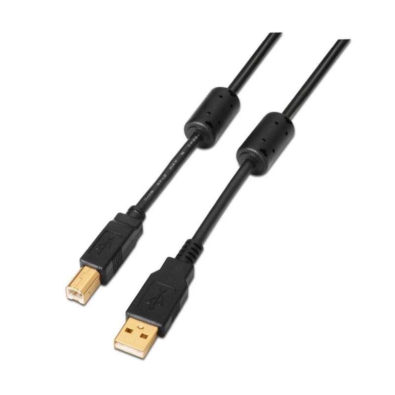 Câble USB A vers USB B Aisens A101-0011 Noir 5 m (1 Unité)