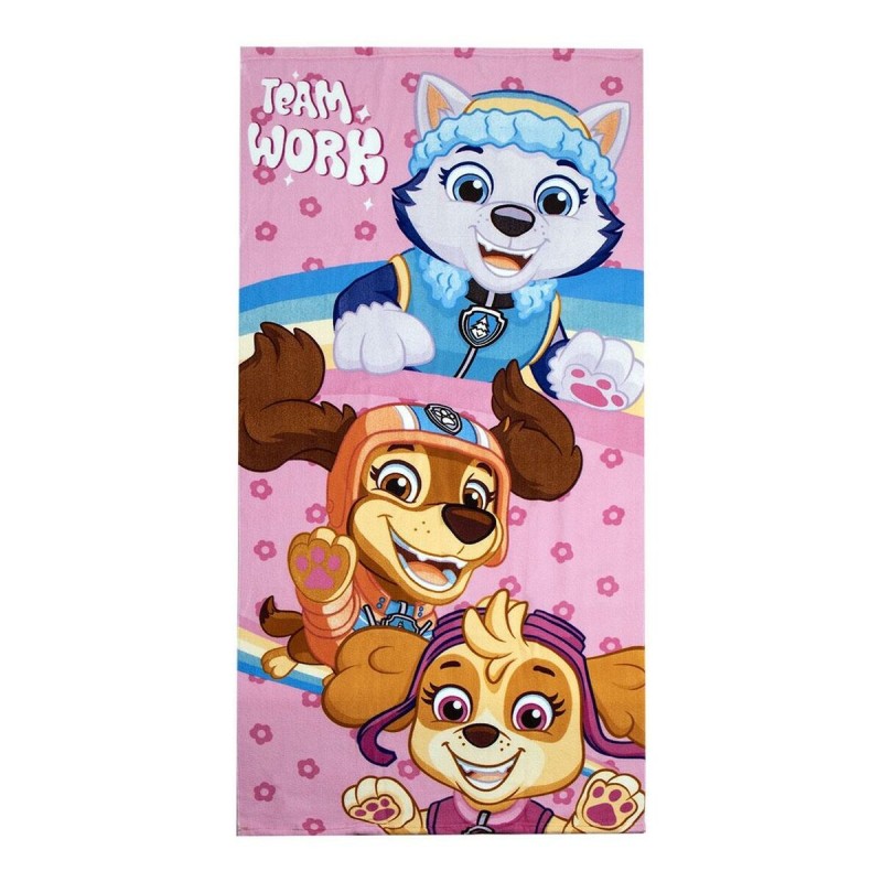 Serviette de plage The Paw Patrol Rose clair 70 x 140 cm