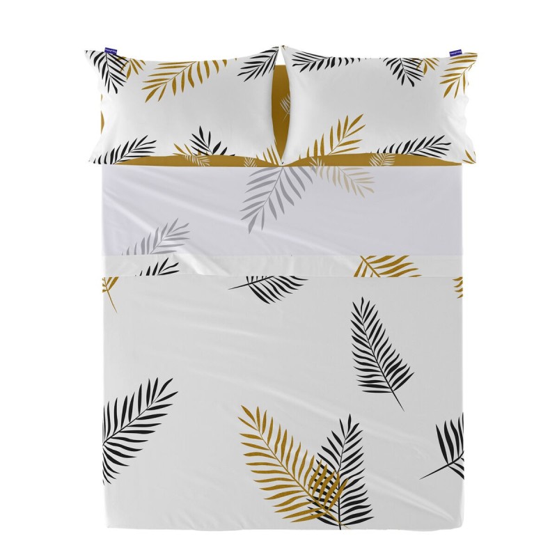 Drap HappyFriday Blanc Foliage Multicouleur 260 x 270 cm