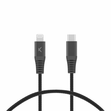 Câble USB-C vers Lightning KSIX Noir