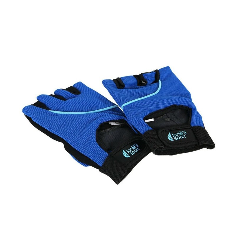 Gants d'Entraînement LongFit Sport Bleu/Noir