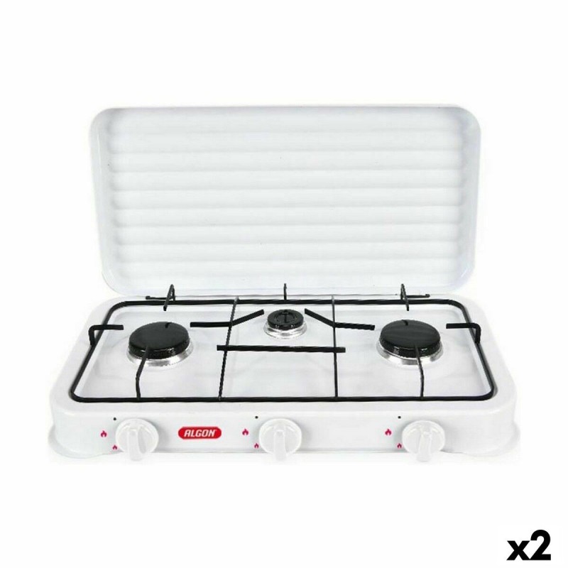 réchaud à gaz Algon Avec couvercle Blanc 5400 W 55 x 7 x 32 cm (2 Unités)