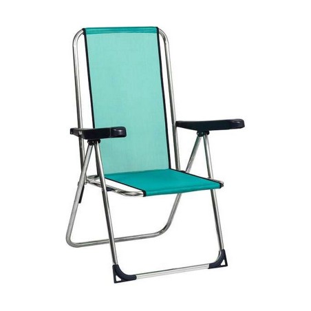 Chaise de Plage Alco Multiposition Vert Aluminium 63 x 101 x 65 cm