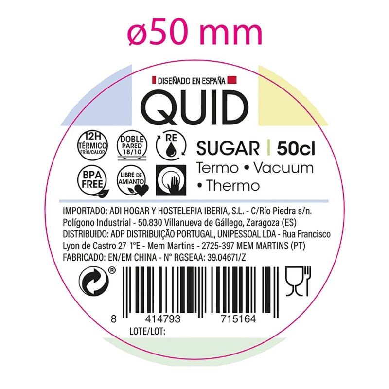 Thermos Quid Sugar Bleu Métal 500 ml